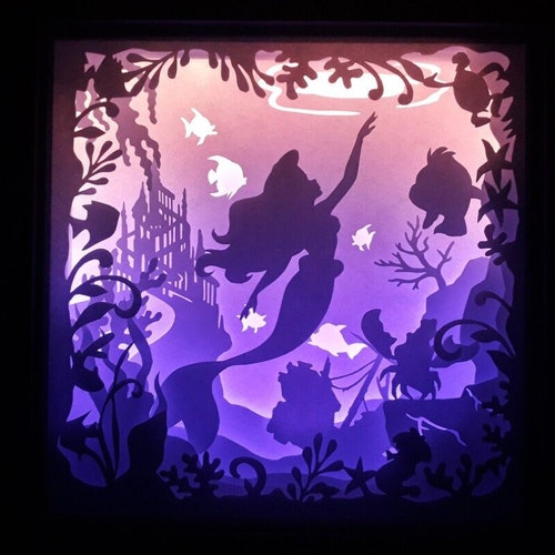 Little Mermaid Shadow Box 3D Cut Cricut - Etsy