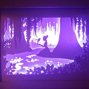 Prinzessin und der Frosch, Schattenbox, 3D-Schnitt, Cricut