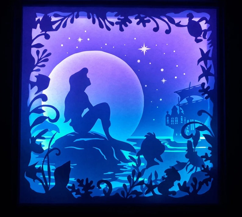 Little Mermaid Shadow Box 3D Cut Cricut - Etsy