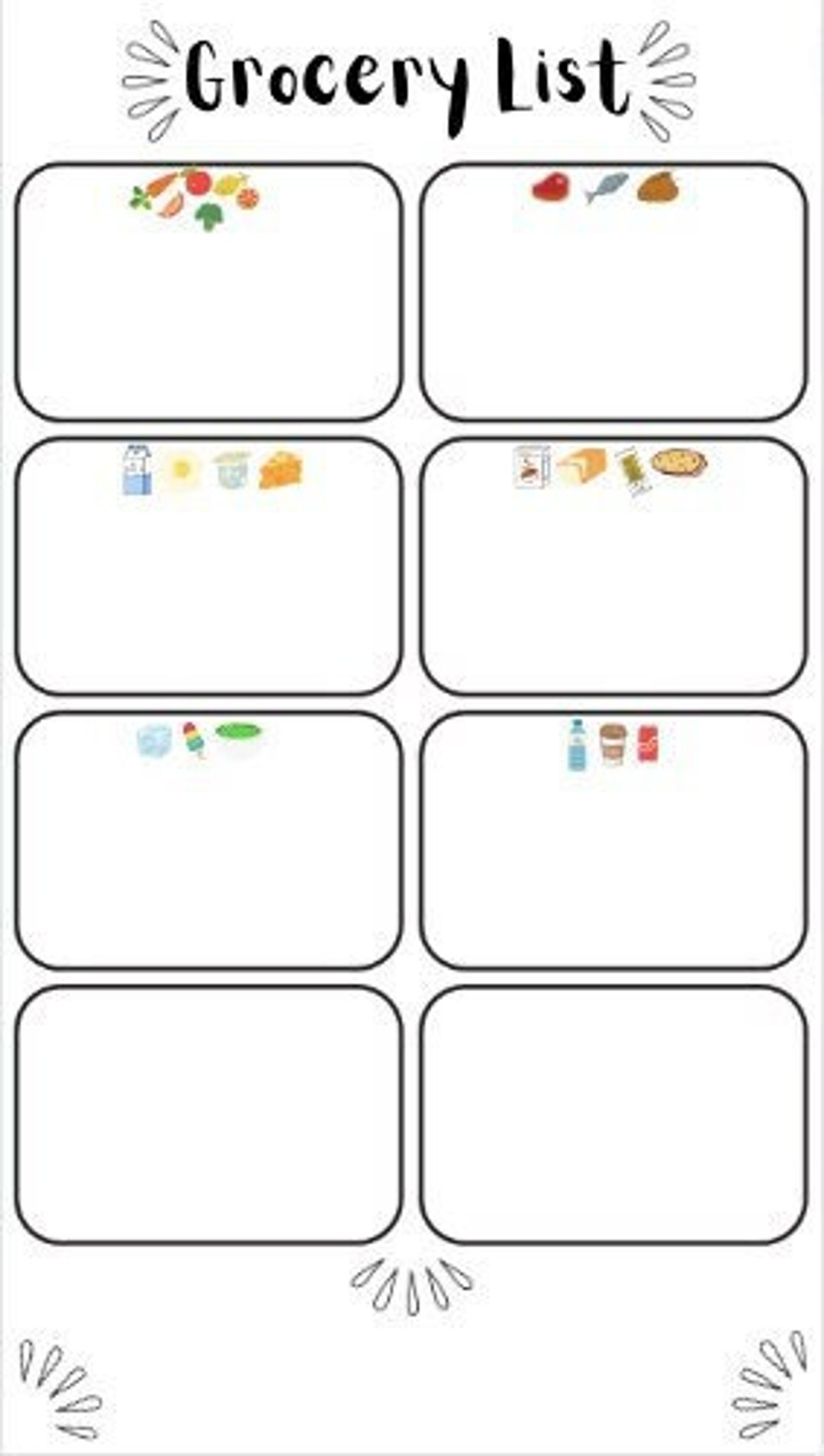 Grocery List Template-instant Download - Etsy
