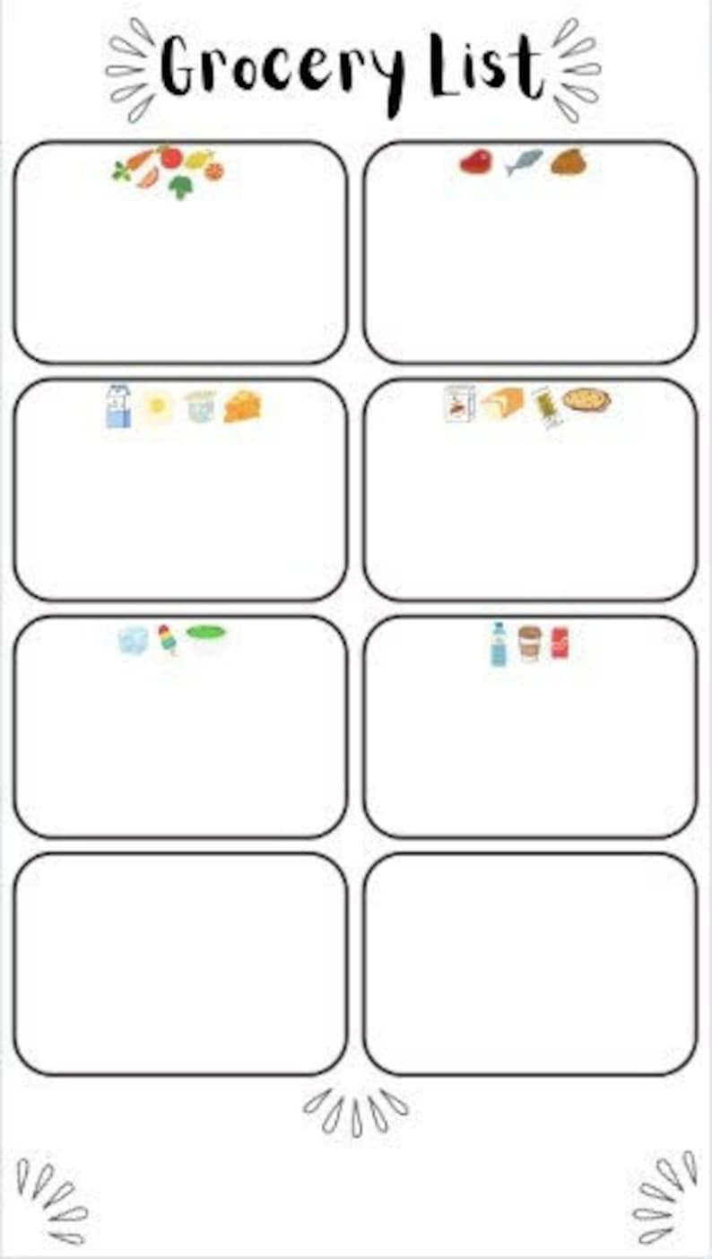 Grocery List Template-instant Download - Etsy