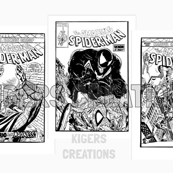 3 Modern Spider-Man Digital Prints, Modern Comic Covers, DIGITAL DOWNLOAD