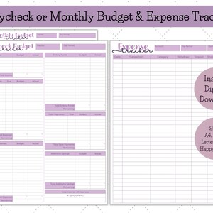 Paycheck Budget Planner, Monthly Budget Planner, Budget by Paycheck, Budget Template, Expense Tracker, Zero Based Budget, Budget Binder