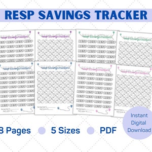 RESP Savings Tracker, Canadian Education Savings, PDF Printable, Budget Template, Digital Budget Planner, Financial Goal Tracker
