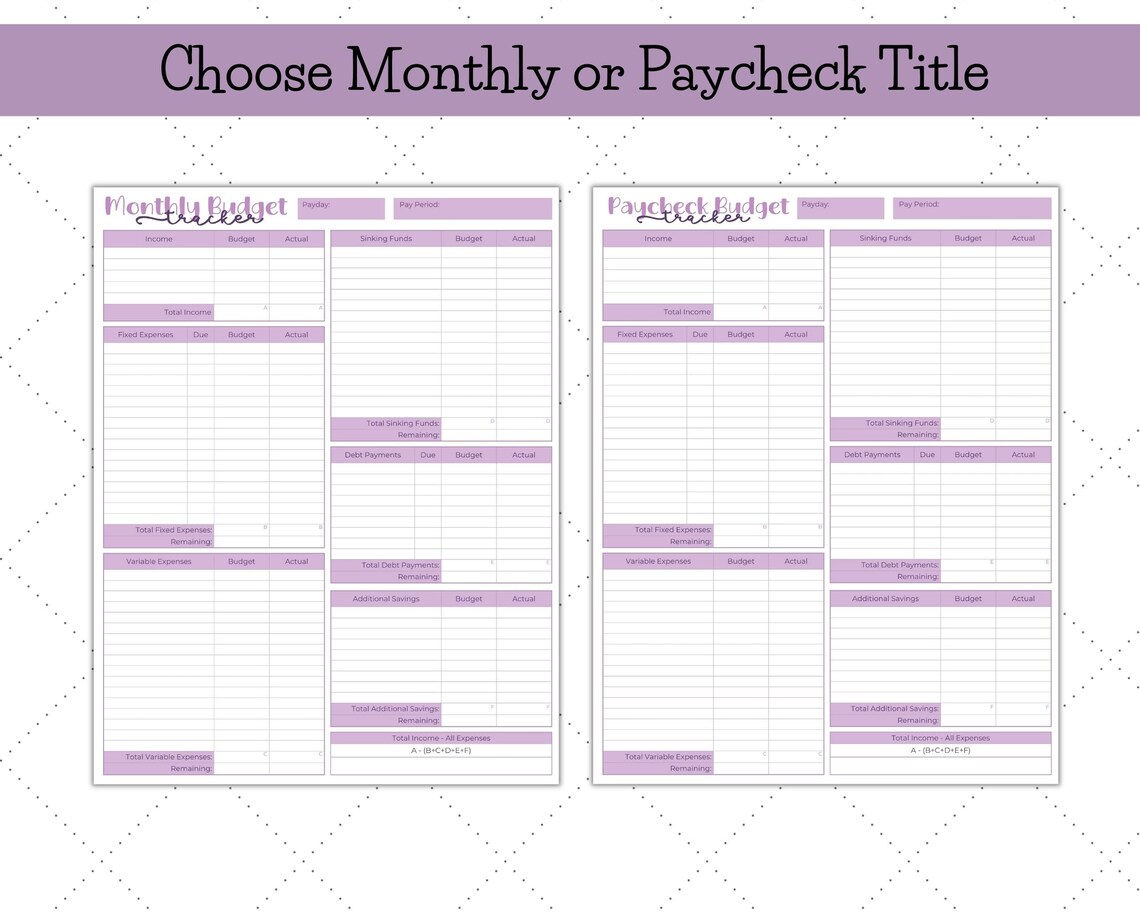 Monthly Pay Check Routine Paycheck Budget Planner, Monthly Budget Planner, Budget by Paycheck ...