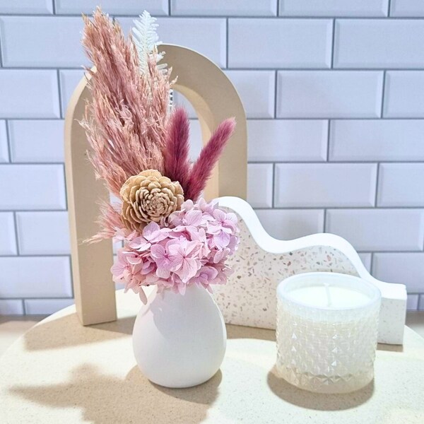 Dry flower | Small vase dry flower | Purple dried flower posy| Gift for Mom | Gift for Her