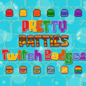 Twitch Sub Badges | Set of 12 Assorted Krabby Patty Twitch Badges | Digital Download for Pretty Patties Pack for Streaming