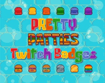 Twitch Sub Badges | Set of 12 Assorted Krabby Patty Twitch Badges | Digital Download for Pretty Patties Pack for Streaming