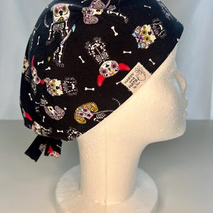 Halloween Scrub Cap, Skull Cap Style