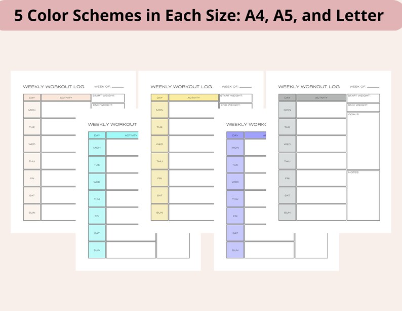 Workout Planner Printable Pdf