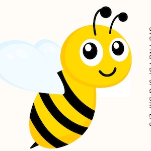 Bee SVG Cute Bee svg Bumble Bee svg Honeybee png Yellow Vector Cricut Bee Image Colorful Bee Kid Bee Clip Art Cut File svg eps png dxf jpg