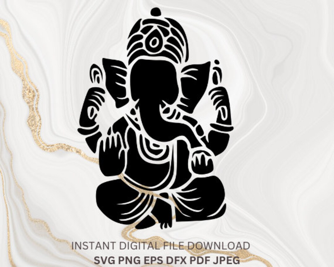 Ganesha Svg Lord Ganesha Svg Ganpati Svg Elephant God Svg Spiritual Png  Hindu Sanskrit Symbol Silhouette Clipart Image Vector File Eps Pdf - Etsy, image size:1080x864