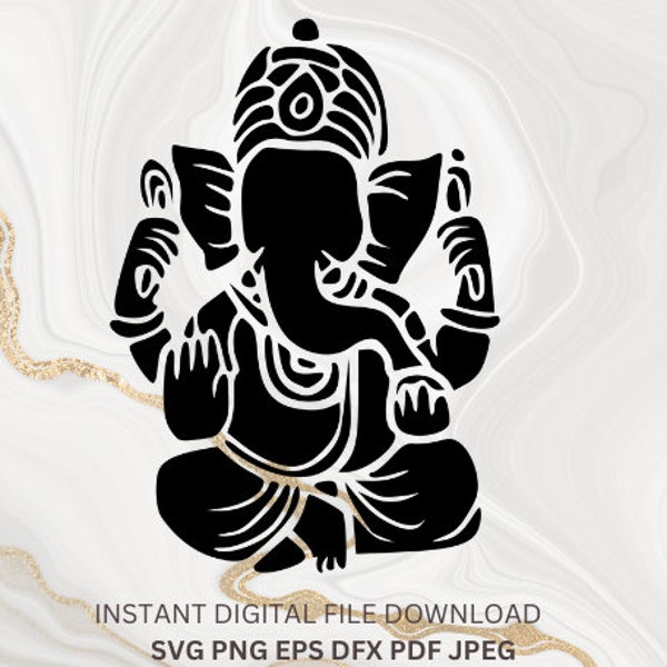 Ganesha svg Lord Ganesha svg Ganpati svg Elephant God svg Spiritual png Hindu Sanskrit symbol silhouette clipart image vector file eps pdf