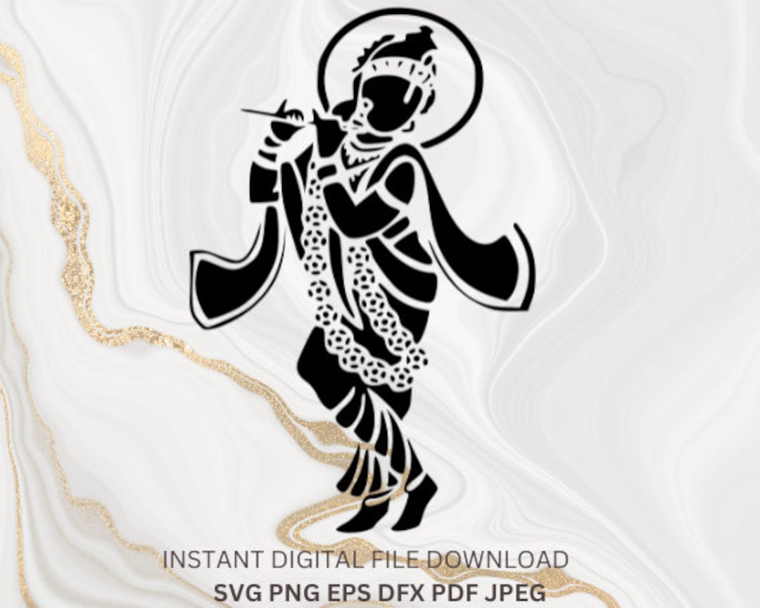 Buy Krishna Svg Lord Krishna Svg Krishna Playing Flute Svg Spiritual
