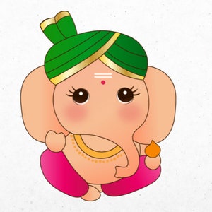 Ganesha png svg Bébé Ganesha png svg Petit Ganesha svg Spirituel Hindou Indien Dieu Ganesha silhouette clipart image Ganpati illustration