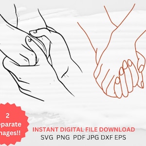 Holding hands svg png proposing hands svg png minimalist hands sketch hands line art drawing romantic couple holding hands bundle print gift