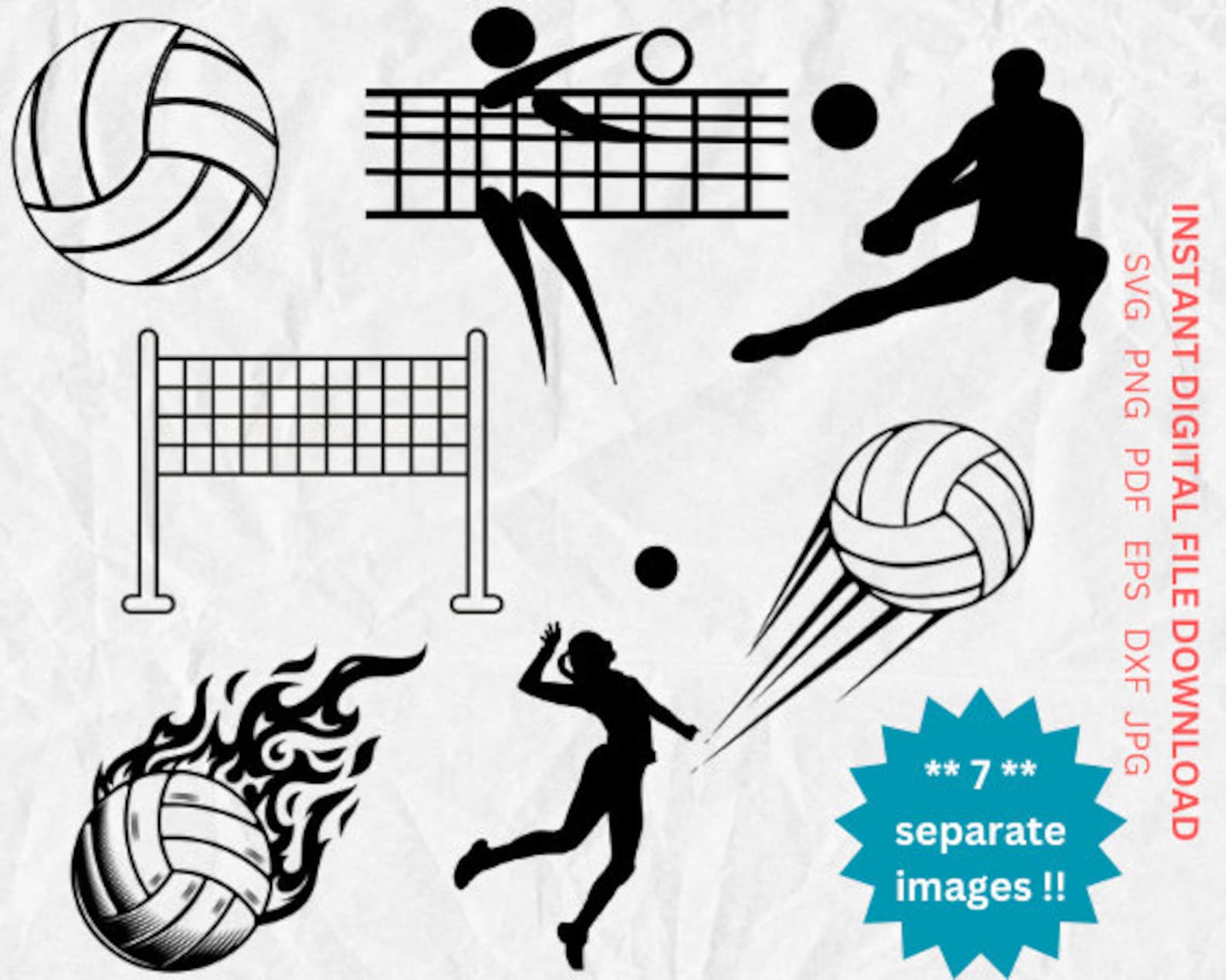 Volleyball Svg Bundle Svg Volleyball Net Svg Png Vector Silhouette