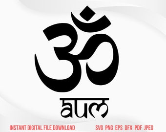 OM svg AUM word svg Sanskrit Symbol OM Yoga Meditation Harmony Zen Hindu symbol svg pdf png eps dfx jpg mindfulness Relax Peace Buddha png