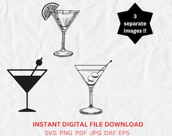 Martini png Martini svg Martini Vector Martini Clipart Martini Cricut Martini Cut File Martini Silhouette Martini Glass svg dxf eps png jpg