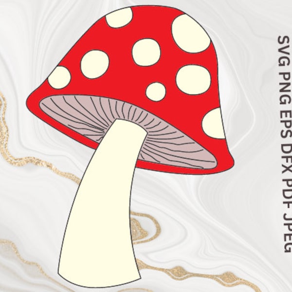 Mushroom SVG Red Mushroom SVG Toadstool SVG Mushroom png Forest Svg Mushroom image Boho Mushroom print cute mushroom svg png pdf eps dfx