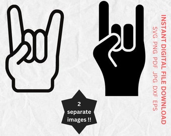 Rock Hand Dateien für Cricut Vektor Rock Hand svg Rock On Hand png Rock Hand Cricut Rock Hand Silhouette Rock Musik svg Musiker Rock png svg