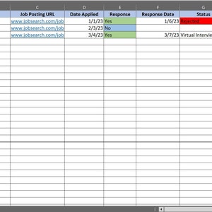 Job Search and Application Tracker | 2023 | Stay Organized Easier | Prepare for Interviews | Keep Track of Submitted Applications