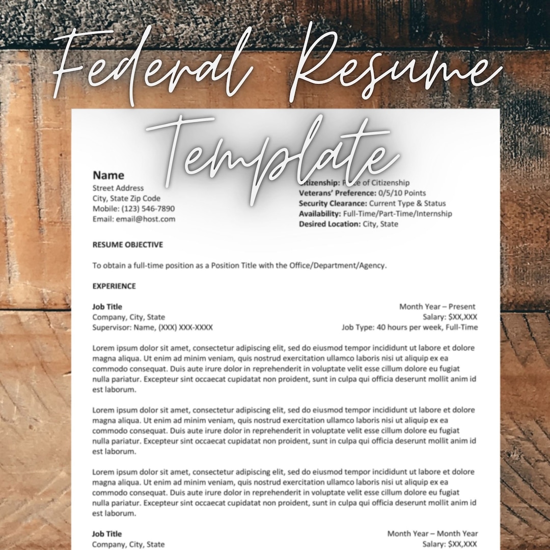 Federal ATS Friendly Resume Template - Il 1080xN.4797936139 99so 