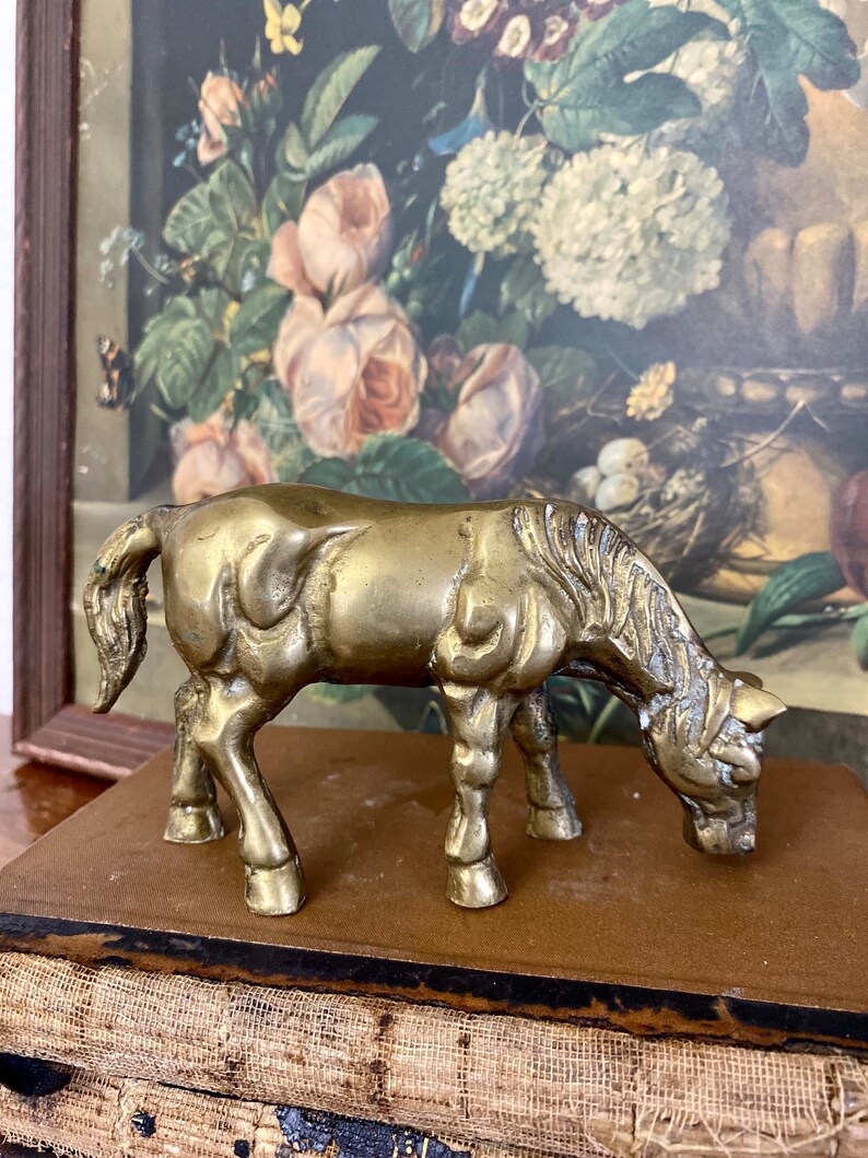 Vintage Brass Horse Figurine Etsy