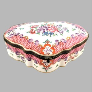 Antique Edme Samson French Porcelain Dresser Box Hand Painted France Trinket