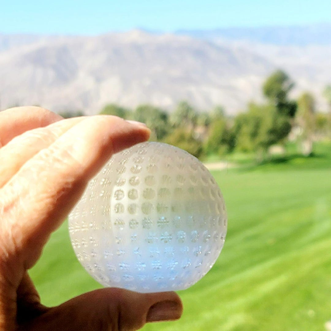 TIFFANY & Co Golf Ball Crystal Glass Paperweight Hand Etched