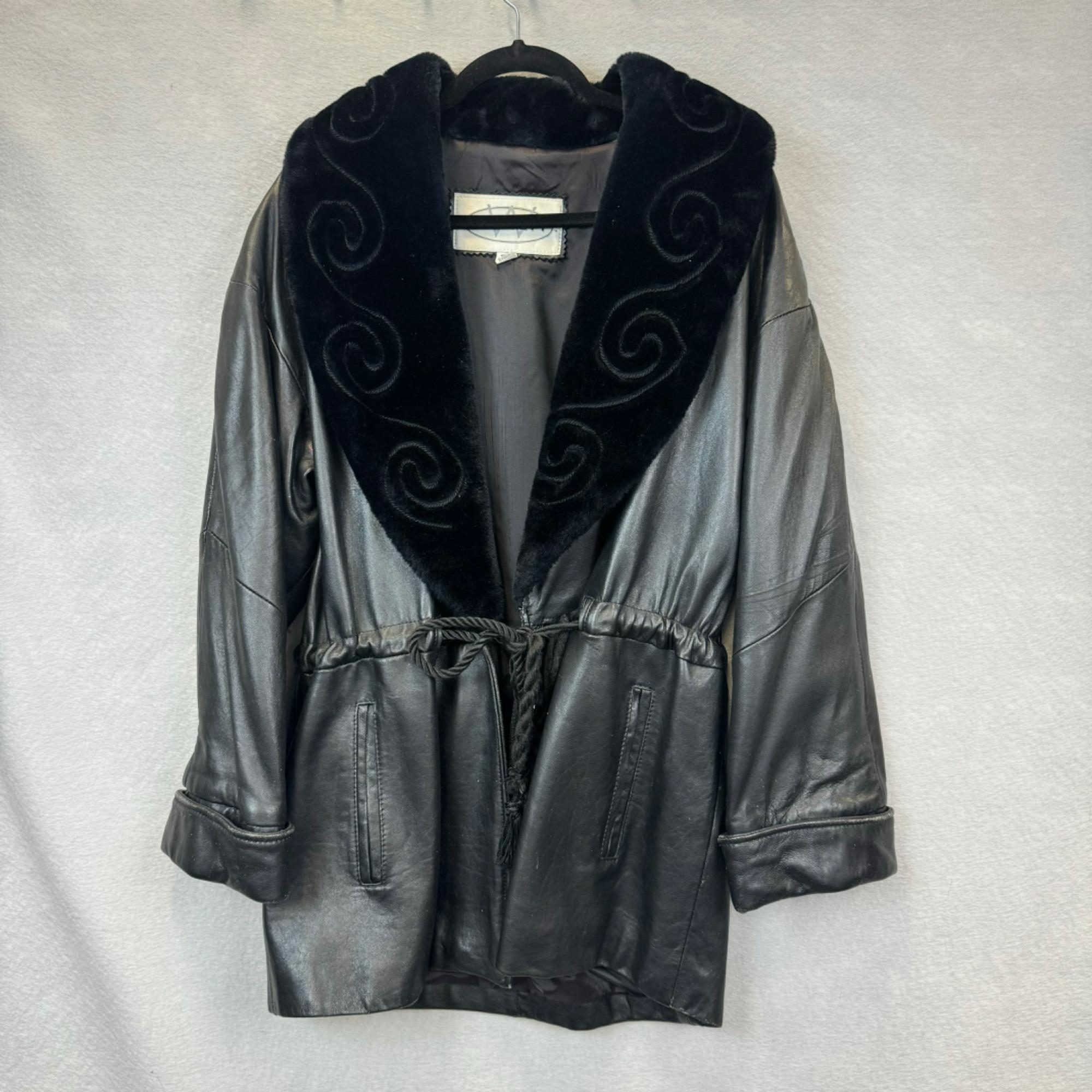 70s Fur and Leather Jacket - Etsy display picture 1