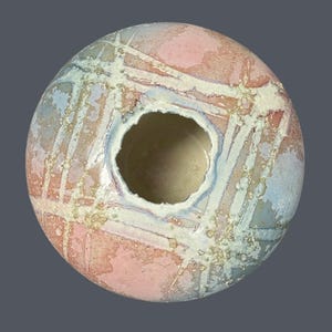 Signierte Tony Evans Raku Keramik Gefäß Antique Sands 1980s California Studio Art