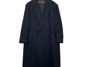 NWOT Neiman Marcus 100% Loro Piana Cashmere Double-Breasted Black Coat