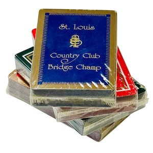 Wahl versiegelte Gemaco Vintage Elite St. Louis Country Club Bridge Champion Trophy Award Kartenspiel