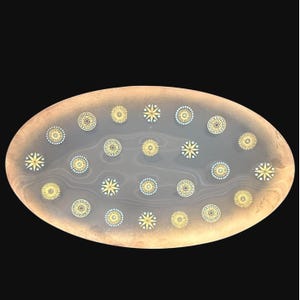 Mid-Century Modern Dorothy Thorpe Oval Glass Platter 17" x 10" Starburst Design