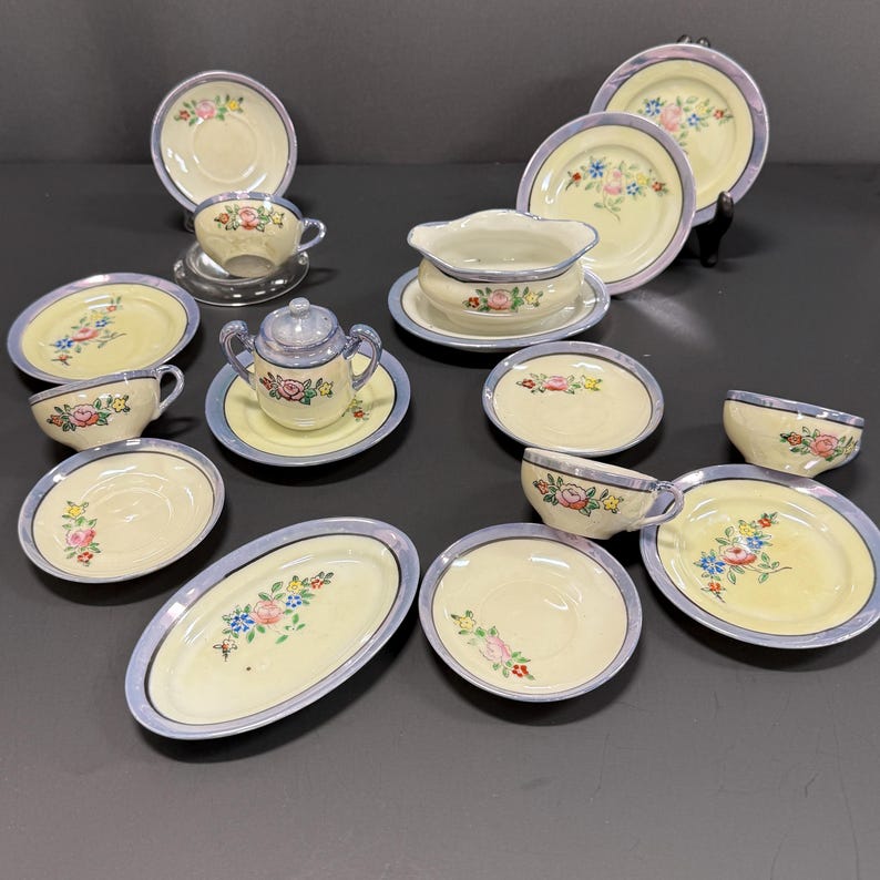 Luster Tea Set Vintage Lusterware Miniature Tea Set: Japanese Dollhouse Collection - Etsy
