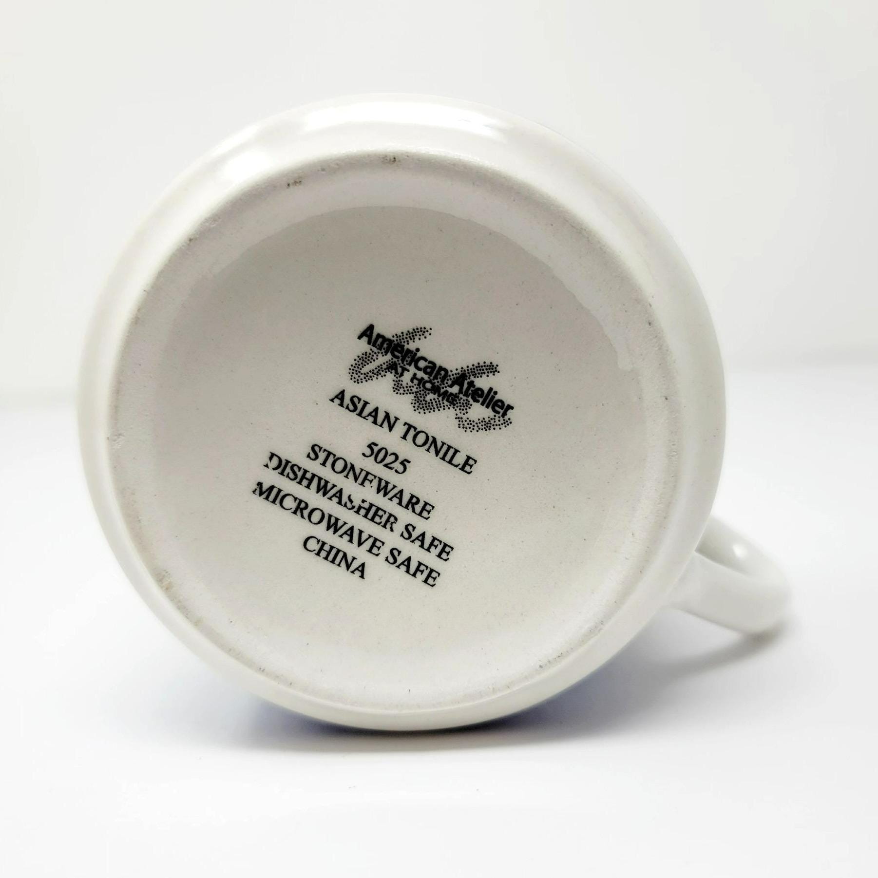 American Atelier Asian Tonile 5025 Stoneware Flat Coffee/tea Cup and Saucer  Blue & White - Etsy