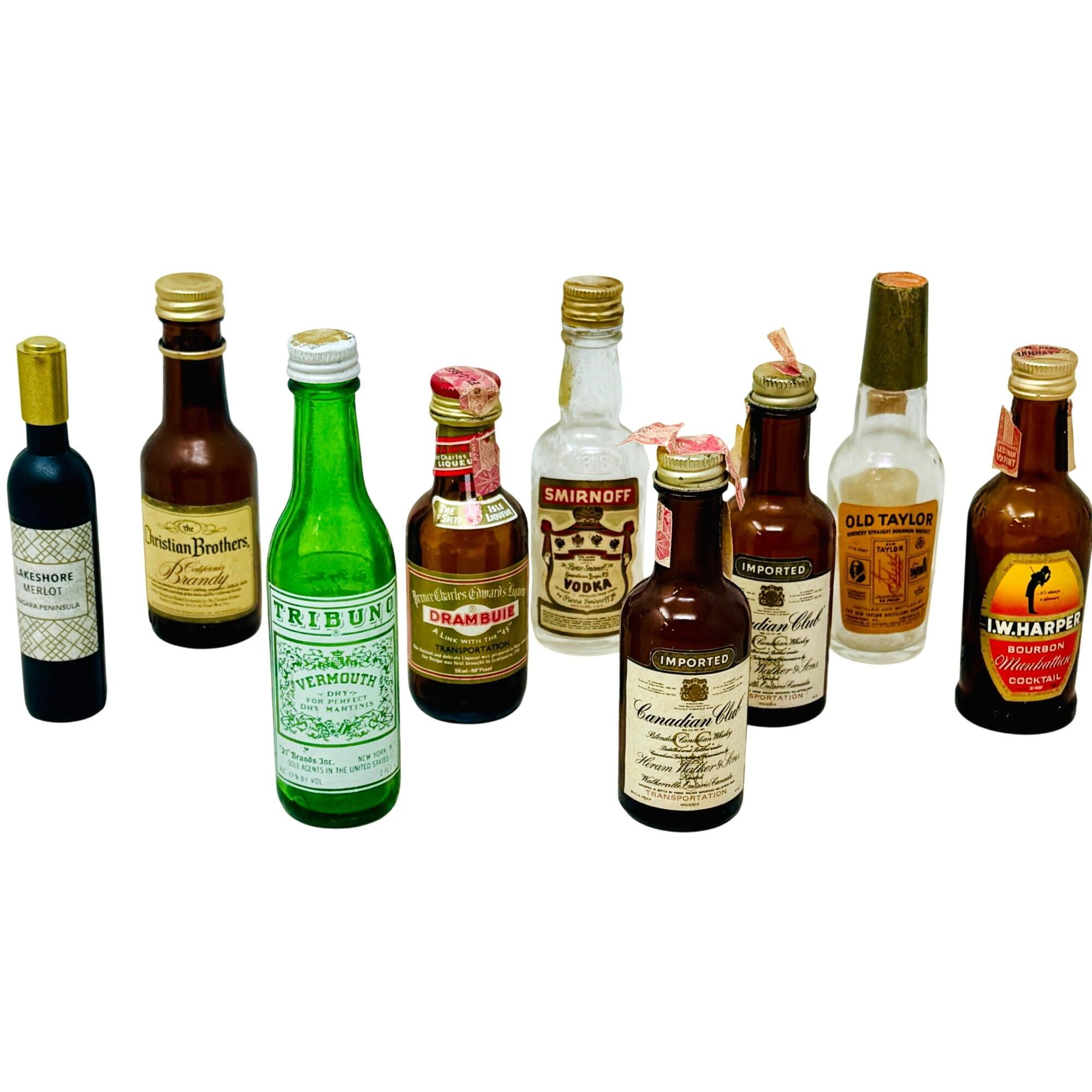 cigarettes and tiny liquor bottles Vintage Miniature Liquor Bottles-airline Liquor Bottles-bacardi-cutty Sark-jim Beam Stream 