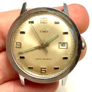 Timex 1970s Gents Marlin Manual Wind 35mm Watch Date Water Resistant Runs 26570 2572 CA 1972