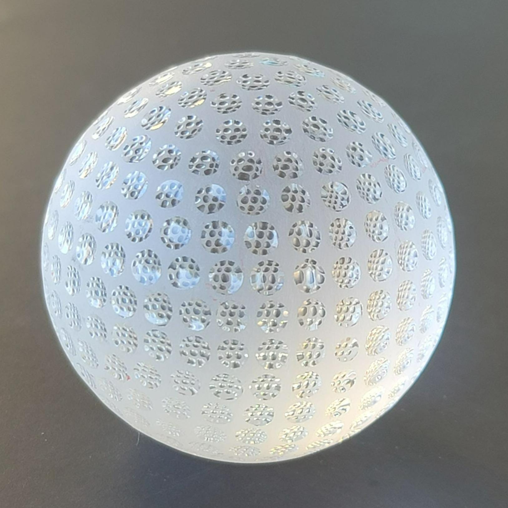 TIFFANY & Co Golf Ball Crystal Glass Paperweight Hand Etched
