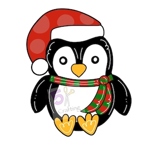 TEMPLATE DOOR HANGER: Christmas Penguin