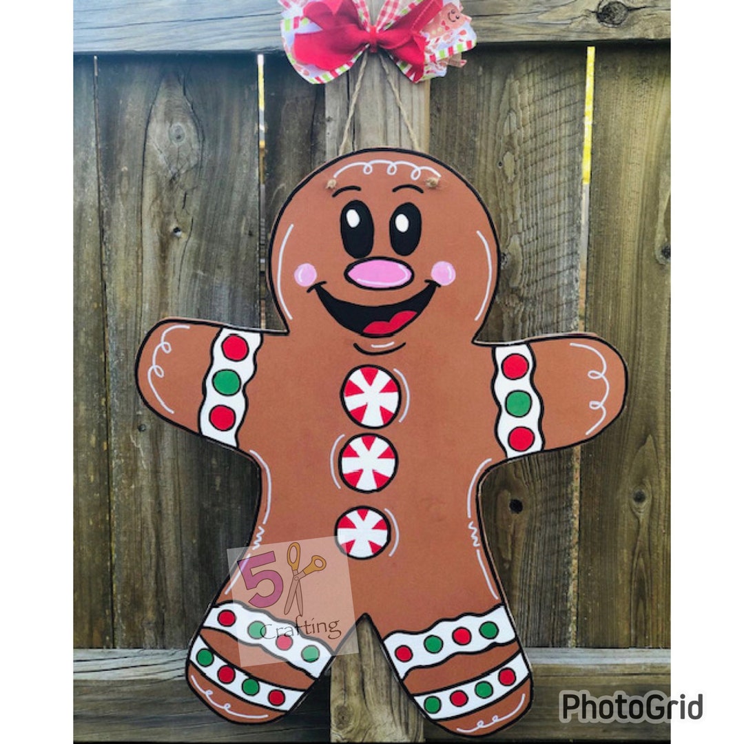 Gingerbread Man Door Hanger Etsy