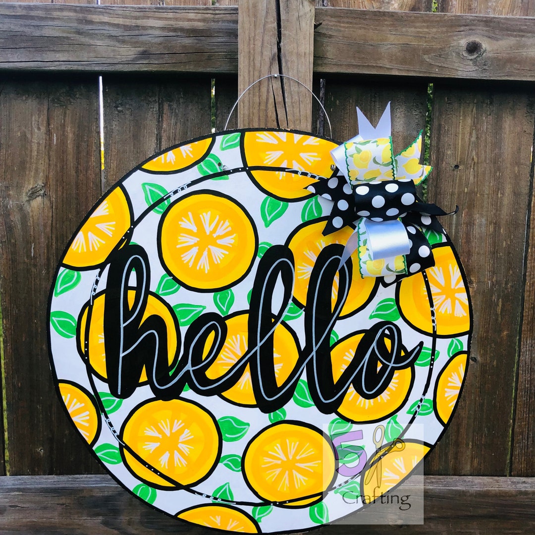 Hello Lemon Door Hanger - Etsy