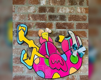 Summer Flamingo Door Hanger