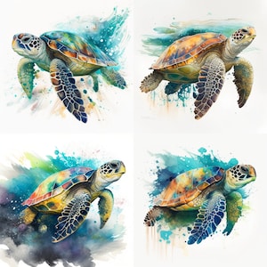 Sea turtle Watercolor, Digital Downloads, Sea turtle Clipart, Sea turtle PNG, Sea turtle wall art, Watercolor Sea turtle, Sublimation