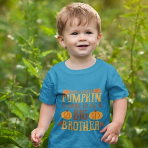 Adorable camiseta de calabaza para hermano mayor, ideal para la diversión familiar en otoño, anuncio de hermano, celebración de Halloween, regalo perfecto para baby shower.