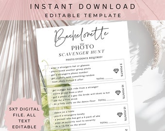 Bachelorette Scavenger Hunt | Bachelorette Party Games | Bachelorette Bar Games | Printable Bachelorette Games | Hen Party Game| HEN01