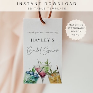 Thank You Tag Bridal Shower | Favor Tag | Bachelorette Party | Custom Favor Tag | Thank You Gift | Instant Download | Gift Tag | HEN01
