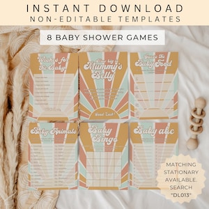 Sunshine Baby Shower | Here Comes The Son Baby Shower | Boy Sonshine Shower | Sun Baby Shower Game Bundle I Boho Sunshine Baby Games I DL013