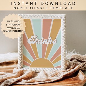 Sunshine Baby Shower I Drink Sign | Baby Boy Shower Decor | Here Comes The Son Baby Shower Signage | Boy Sonshine Shower I DL013